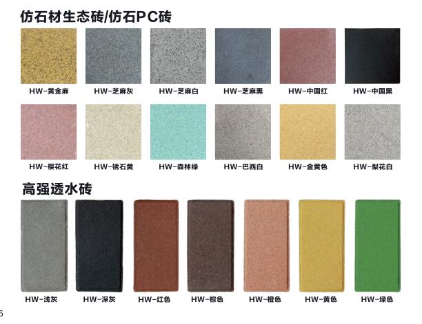 各類産(chǎn)品顔色·規格信息表